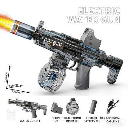 Electric Water Gun Toy with Lights & Recoil for Kids
