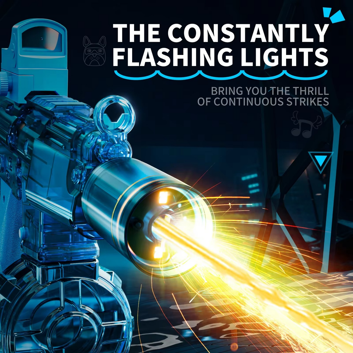 Electric Water Gun Toy with Lights & Recoil for Kids