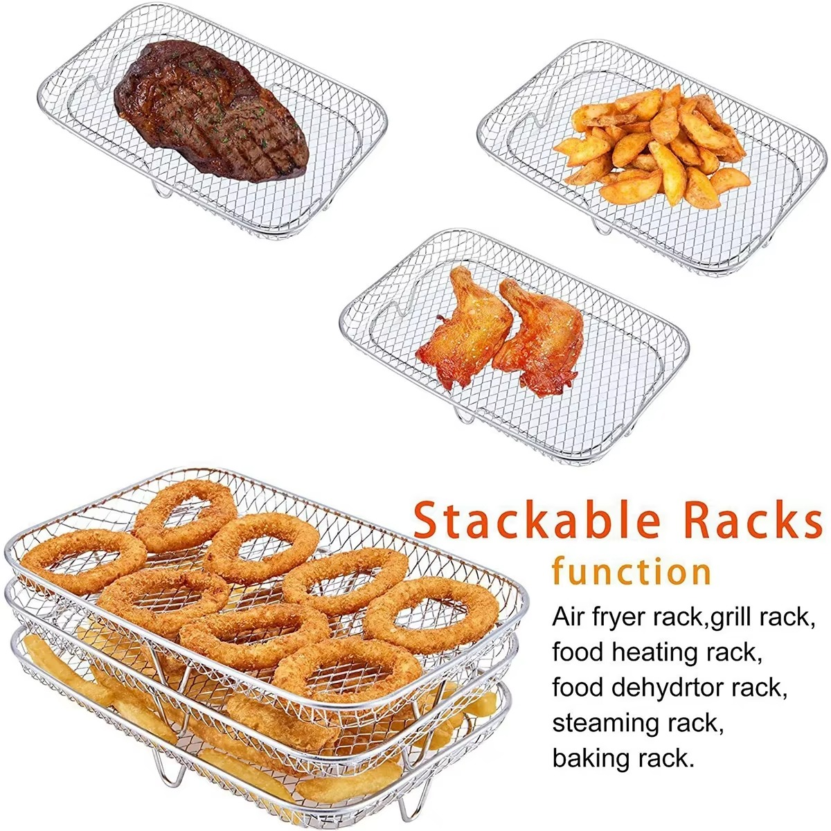 Stainless Steel Air Fryer Rack Baking Tray