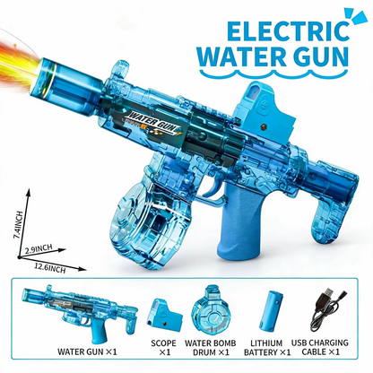 Electric Water Gun Toy with Lights & Recoil for Kids
